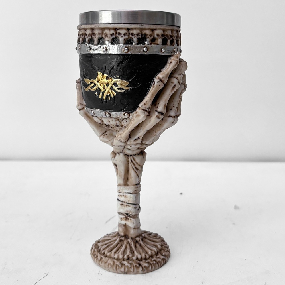 Graveyard Ossuary Skeletal Hand Grasping 6oz Wine‎ Chalice Goblet